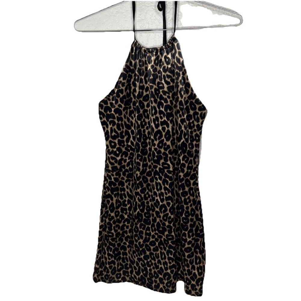 Nwt WILD FABLE Sleeveless LEOPARD PRINT Velvet Dress Size Small Stretchy